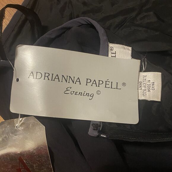 NEW Adrianna Papell Silk Skirt Sz 16 Black Silver Ombré Formal Evening Vtg Y2K - Picture 9 of 9